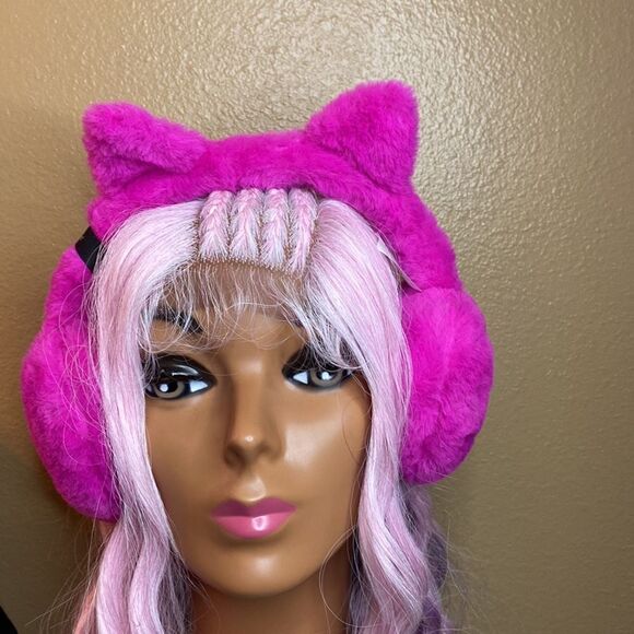 Hot Pink Baby Phat Furry Ear Muffs - Picture 1 of 5